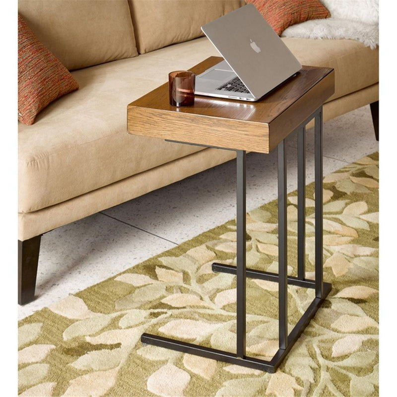 Wynn Pull Up Table with Storage Compartment – Pecan, photo 4 of 5