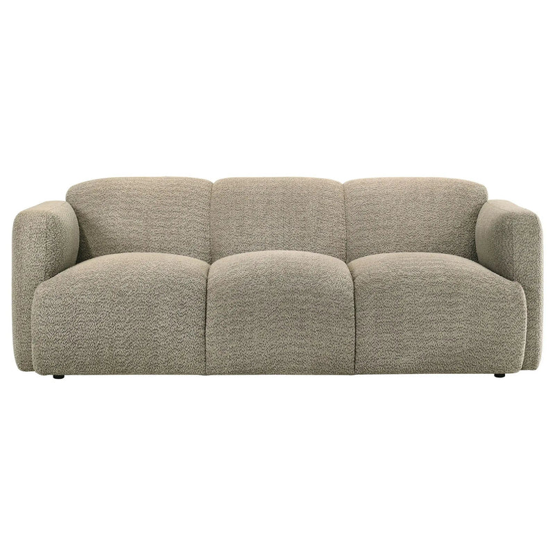 Dorset Fabric Upholstered Round Track Arm Sofa Brown by Unique Piece Furniture