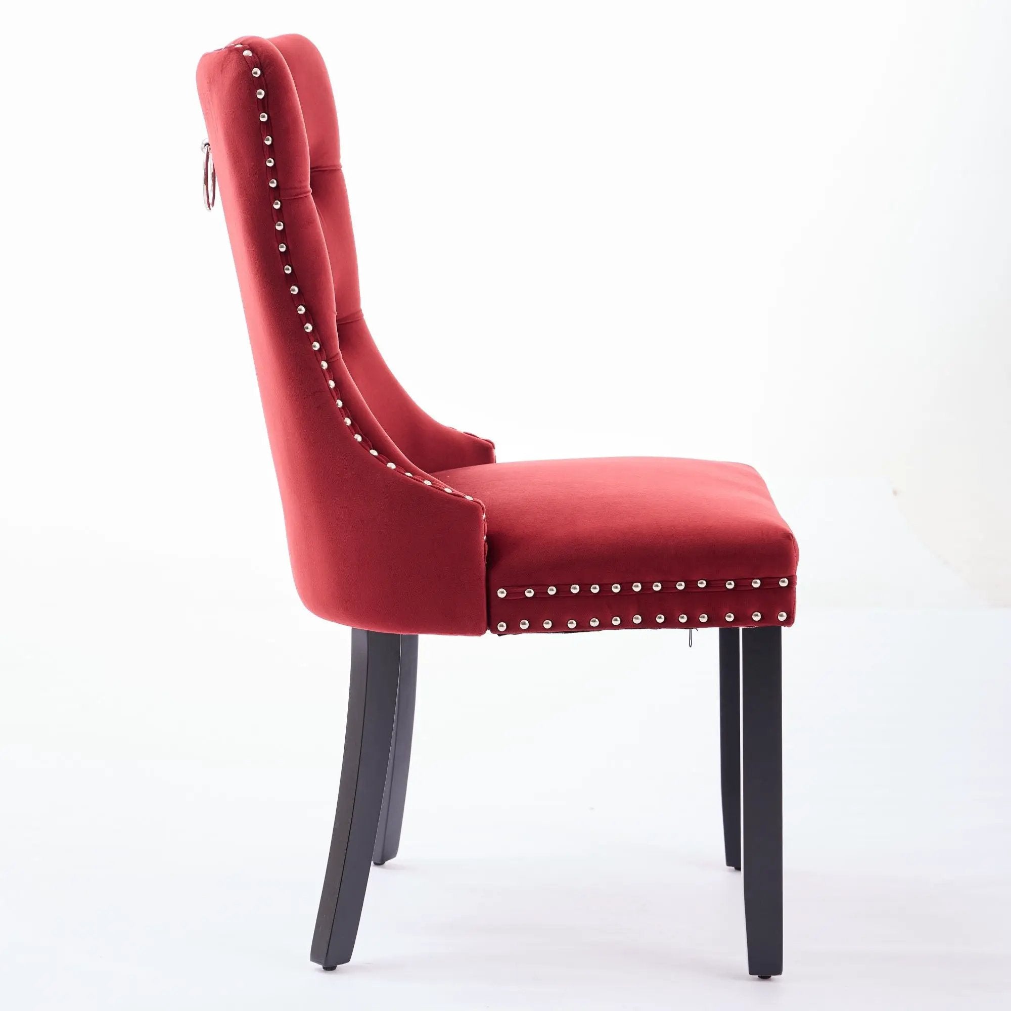 Classic Velvet Dining Chairs - Burgundy (Set of 2) by HouseOfZazla