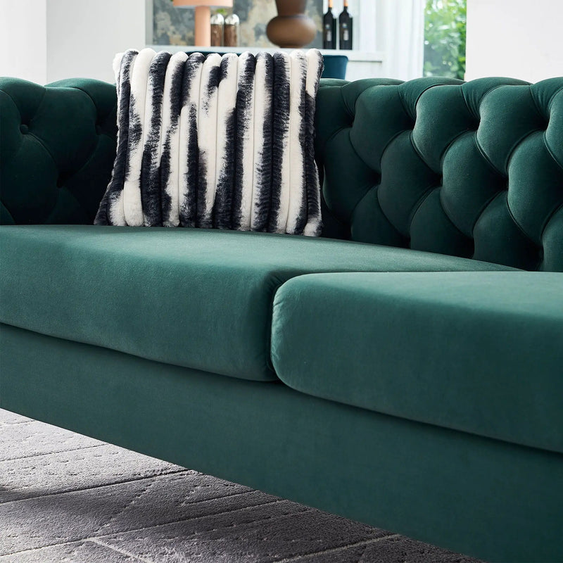 Chesterfield - Modern Tufted Living Room Sofa, 84.25''W Couch by Unique Piece Furniture