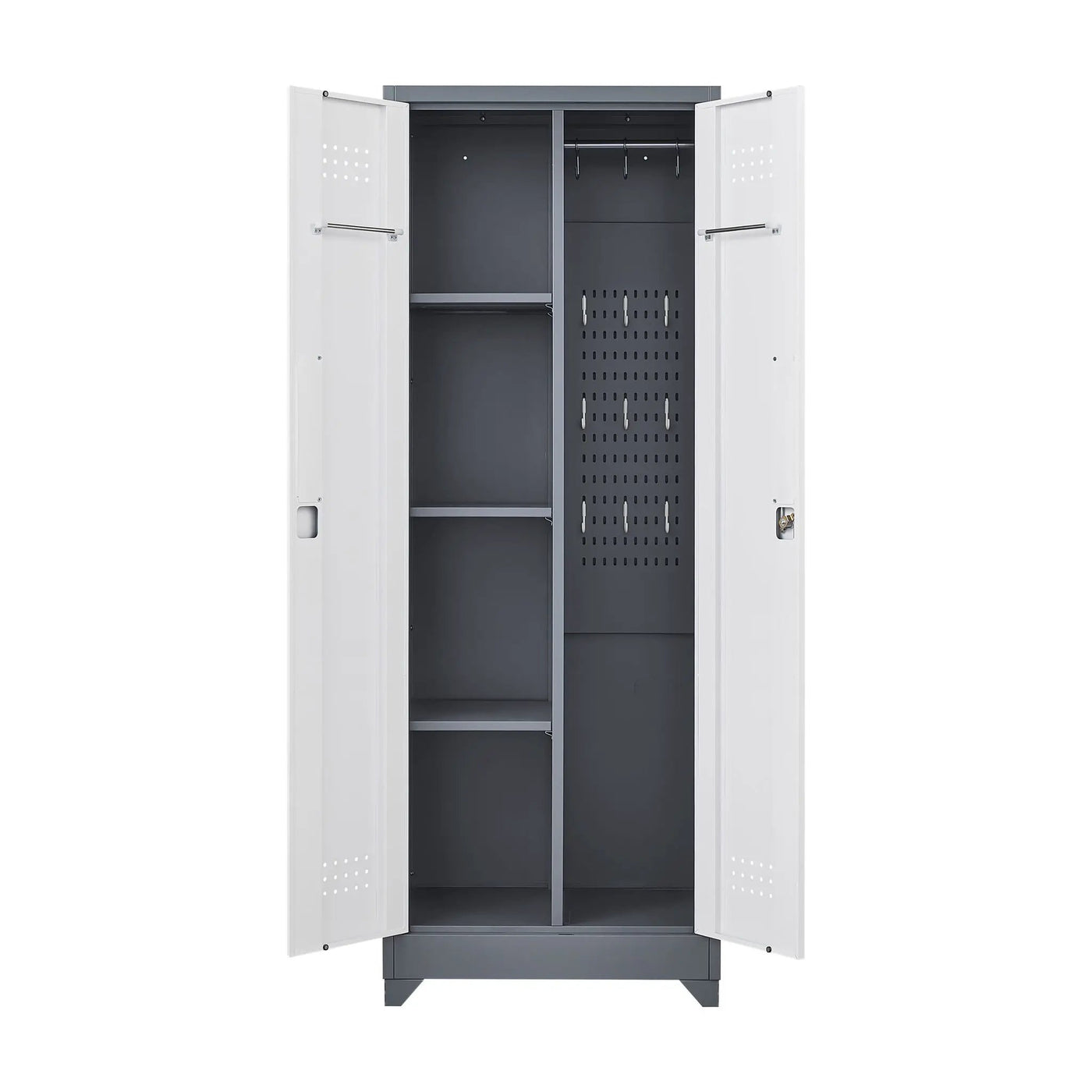 Lockers With Locking Doors, Adjustable Shelves, High Broom Tool Storage Cabinet by HouseOfZazla