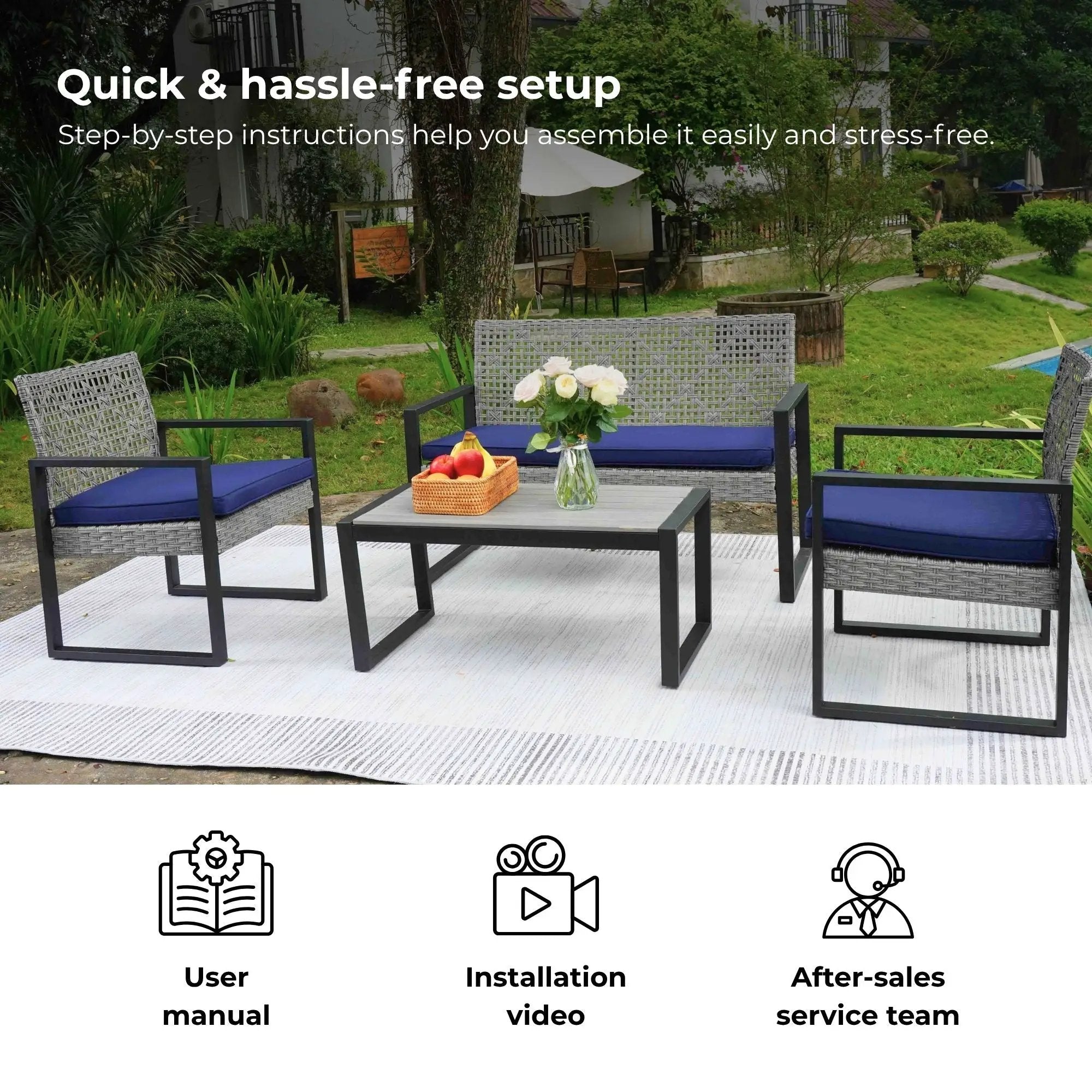4-Piece Patio Furniture Set by HouseOfZazla