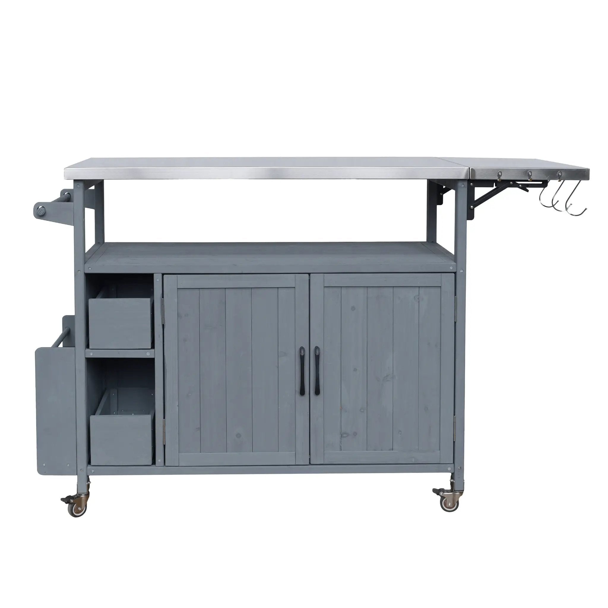 54.33" Farmhouse Rolling Outdoor Kitchen Cart by HouseOfZazla