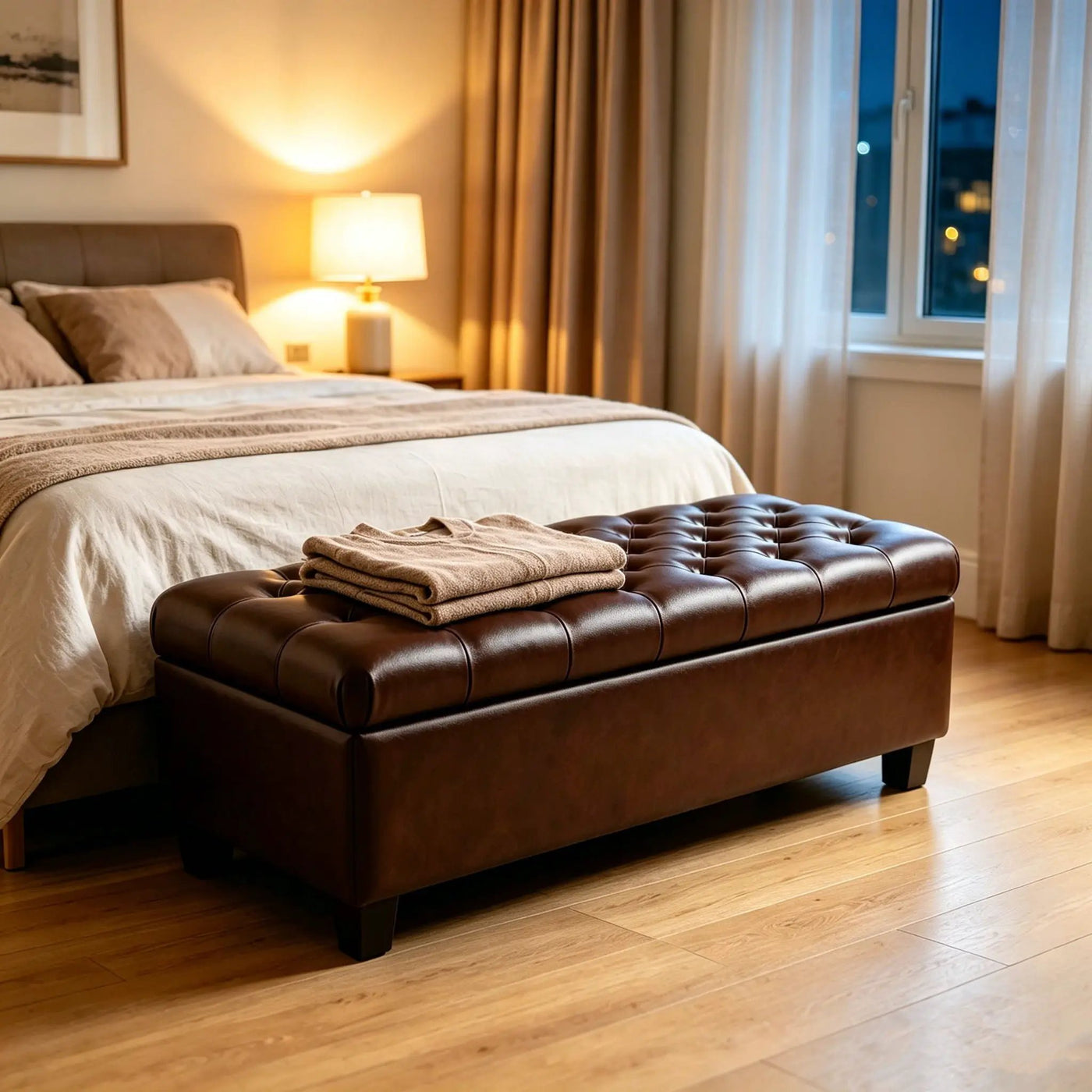 Storage Ottoman Bench With Safety Hinges by HouseOfZazla