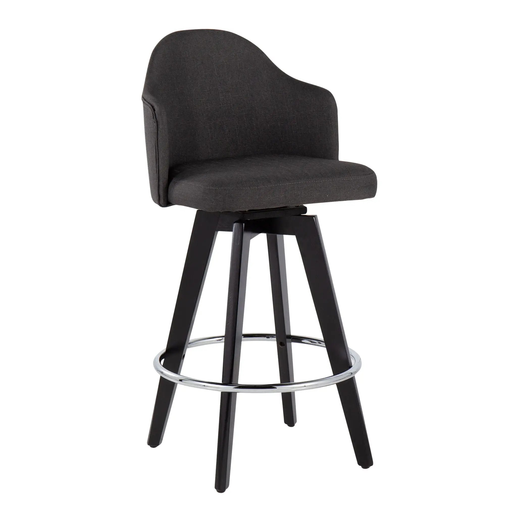Ahoy - Contemporary Fixed Height Counter Stool With Round Footrest (Set of 2) by HouseOfZazla