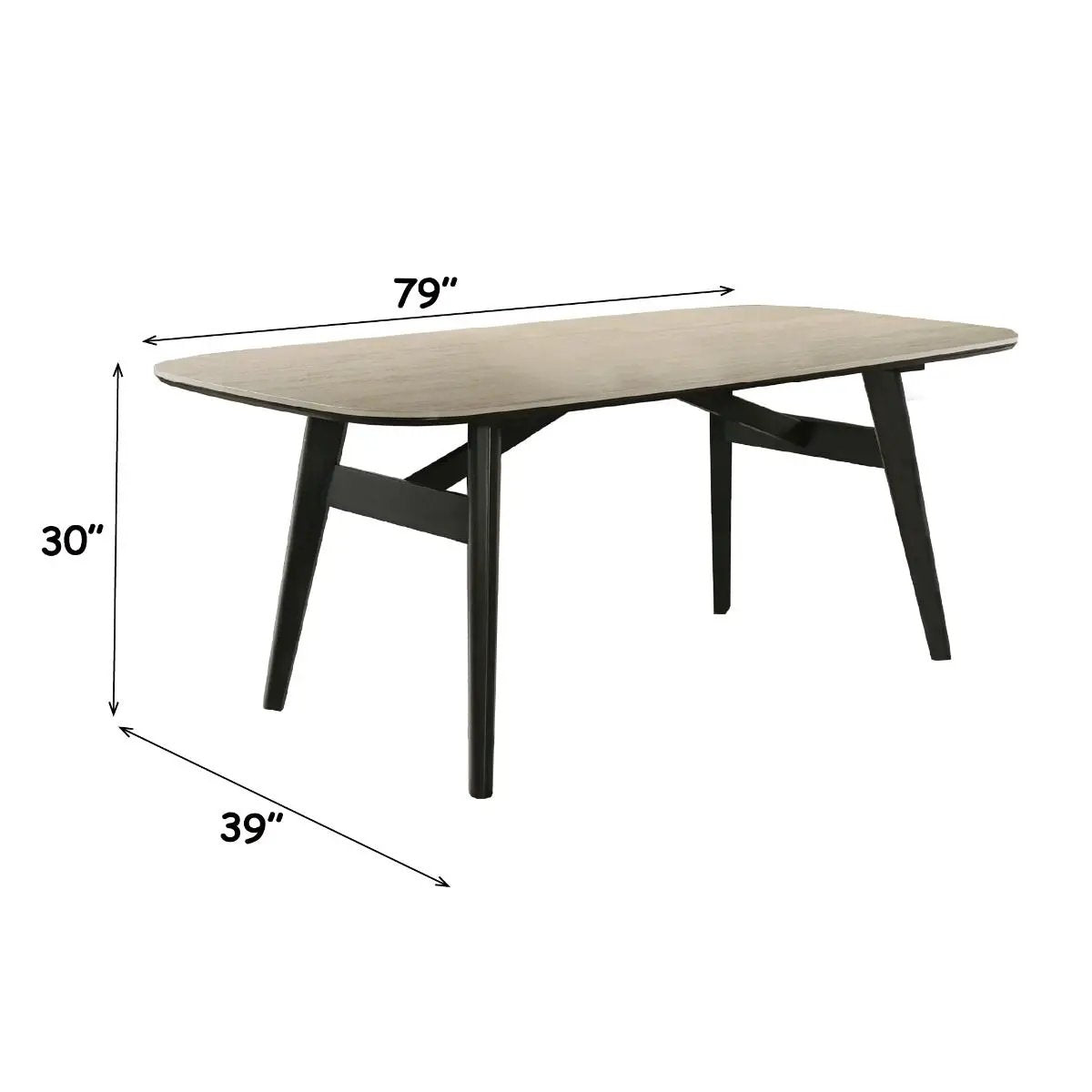 Lark - Dining Table - Travertine / Black by Unique Piece Furniture