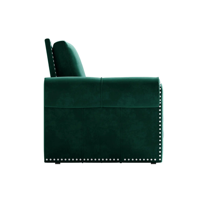 3 In 1 Convertible Sleeper Sofa With Nailhead Trim & Rolled Arm by HouseOfZazla