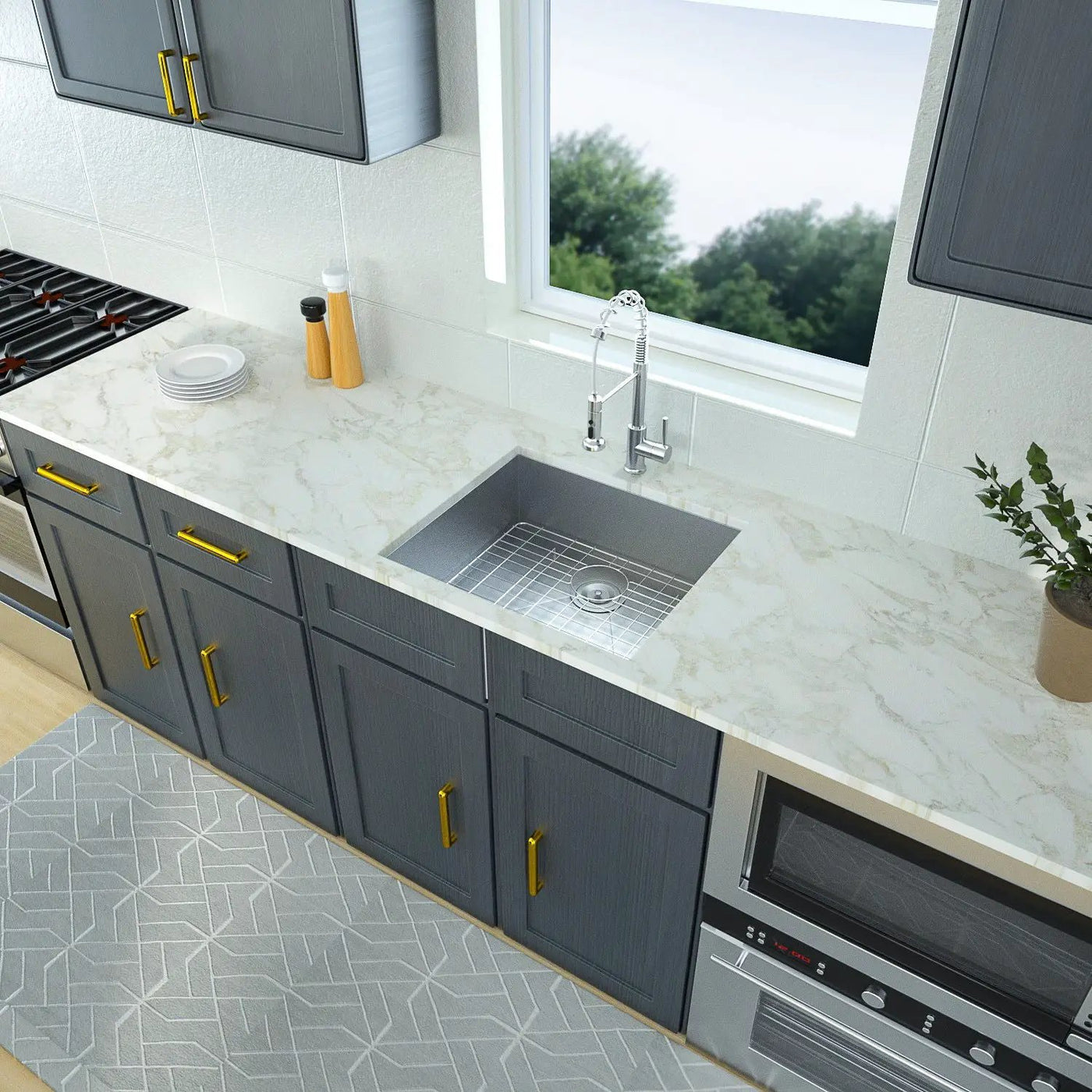 Modern Style Undermount Sink With Stainless Steel, Deep Single Bowl by HouseOfZazla