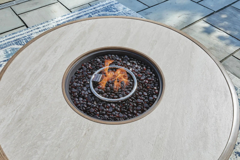 Rainier Ranch - Round Fire Pit Table - Beige by Unique Piece Furniture