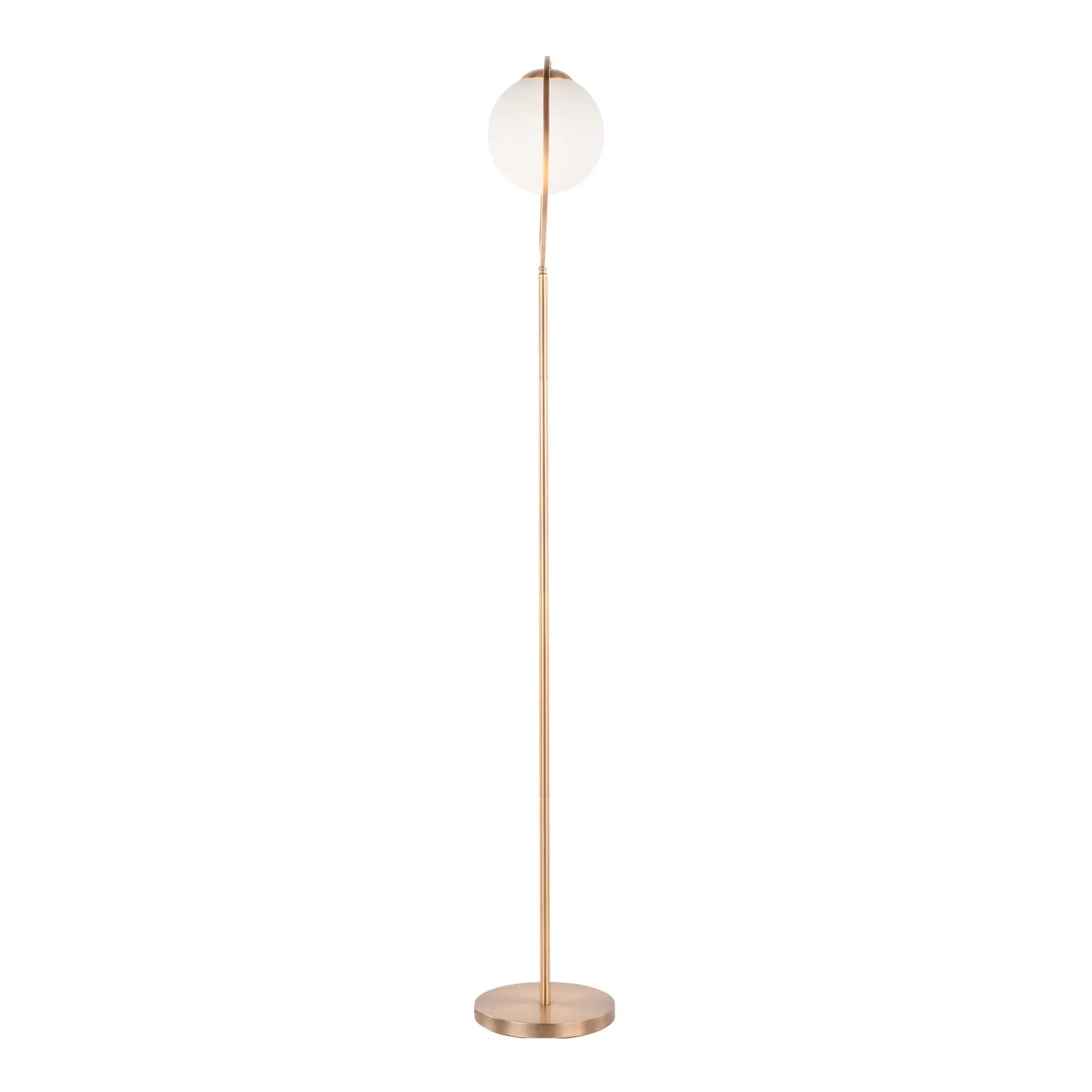 Moon - Contemporary Floor Lamp - Gold / Frosted by HouseOfZazla
