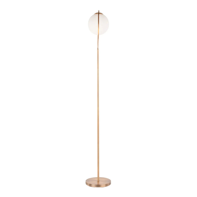 Moon - Contemporary Floor Lamp - Gold / Frosted by HouseOfZazla
