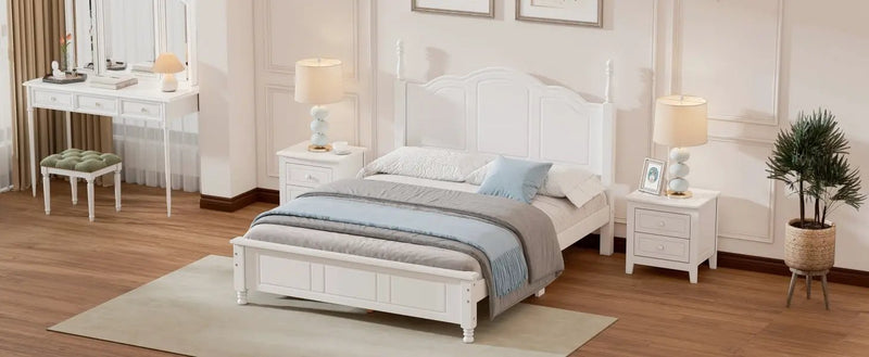 Full Size Wood Platform Bed Frame,Retro Style Platform by BLAKHOM