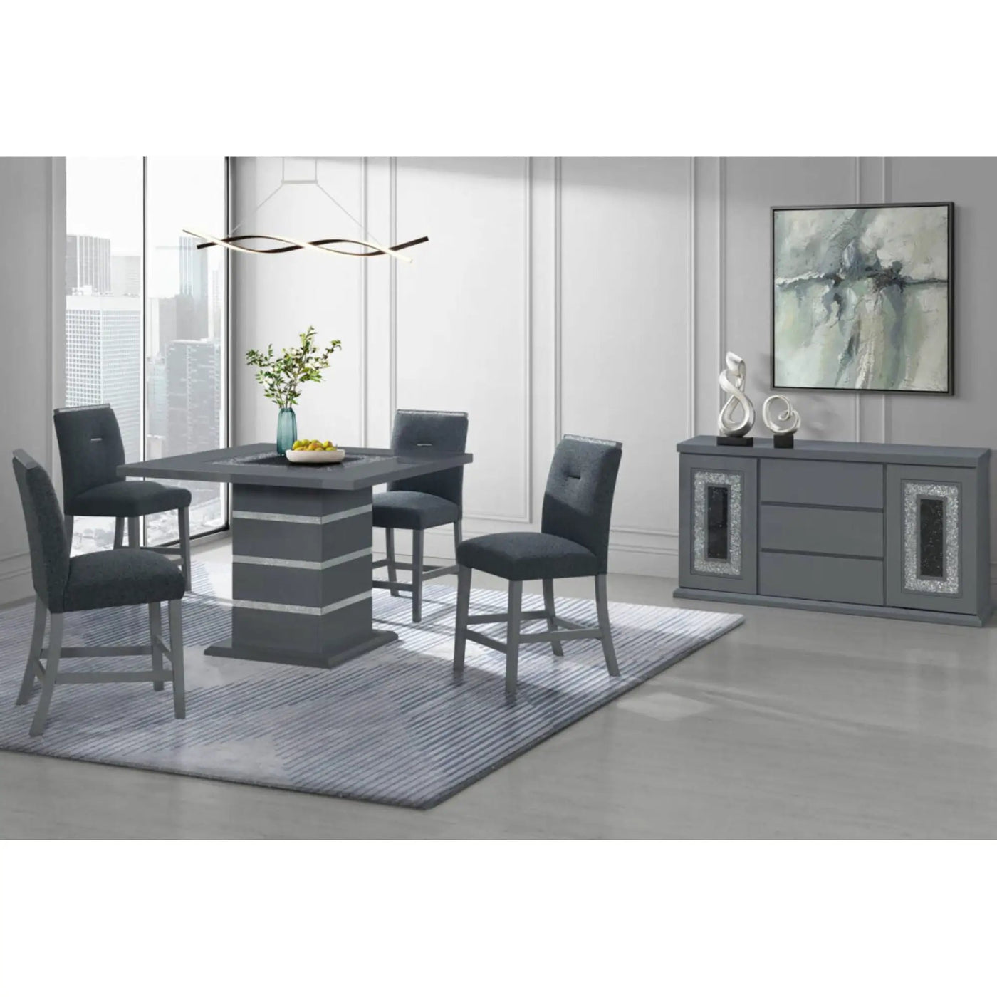 Ariya - Buffet With Clear Glass Inlay by Unique Piece Furniture