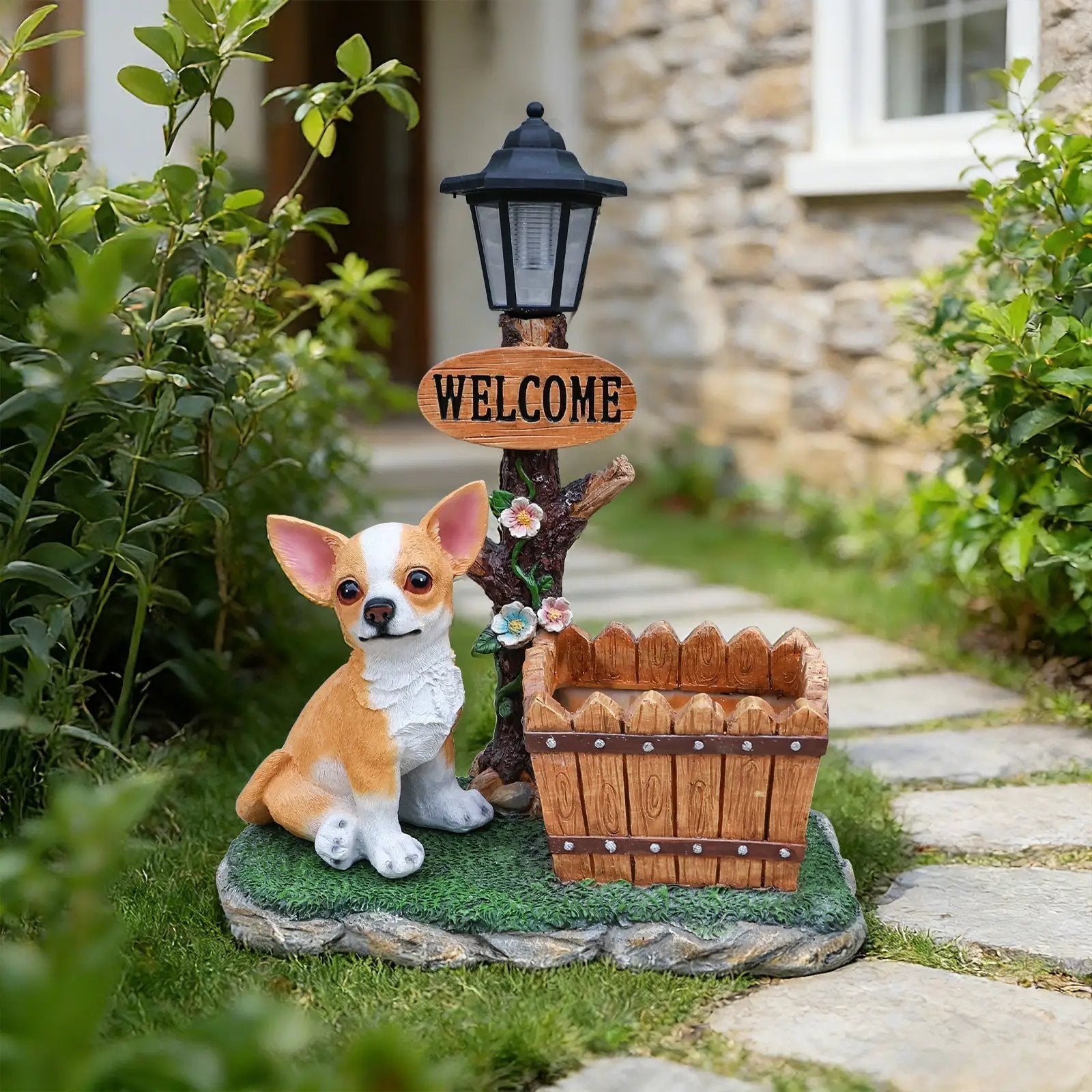 Sitting Chihuahua Dog Planter Statue by HouseOfZazla