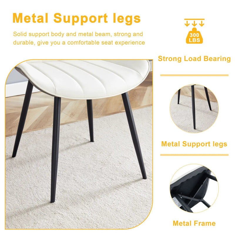 Modern Minimalist Dining Chair Set, Extended Seat Cushion by Unique Piece Furniture