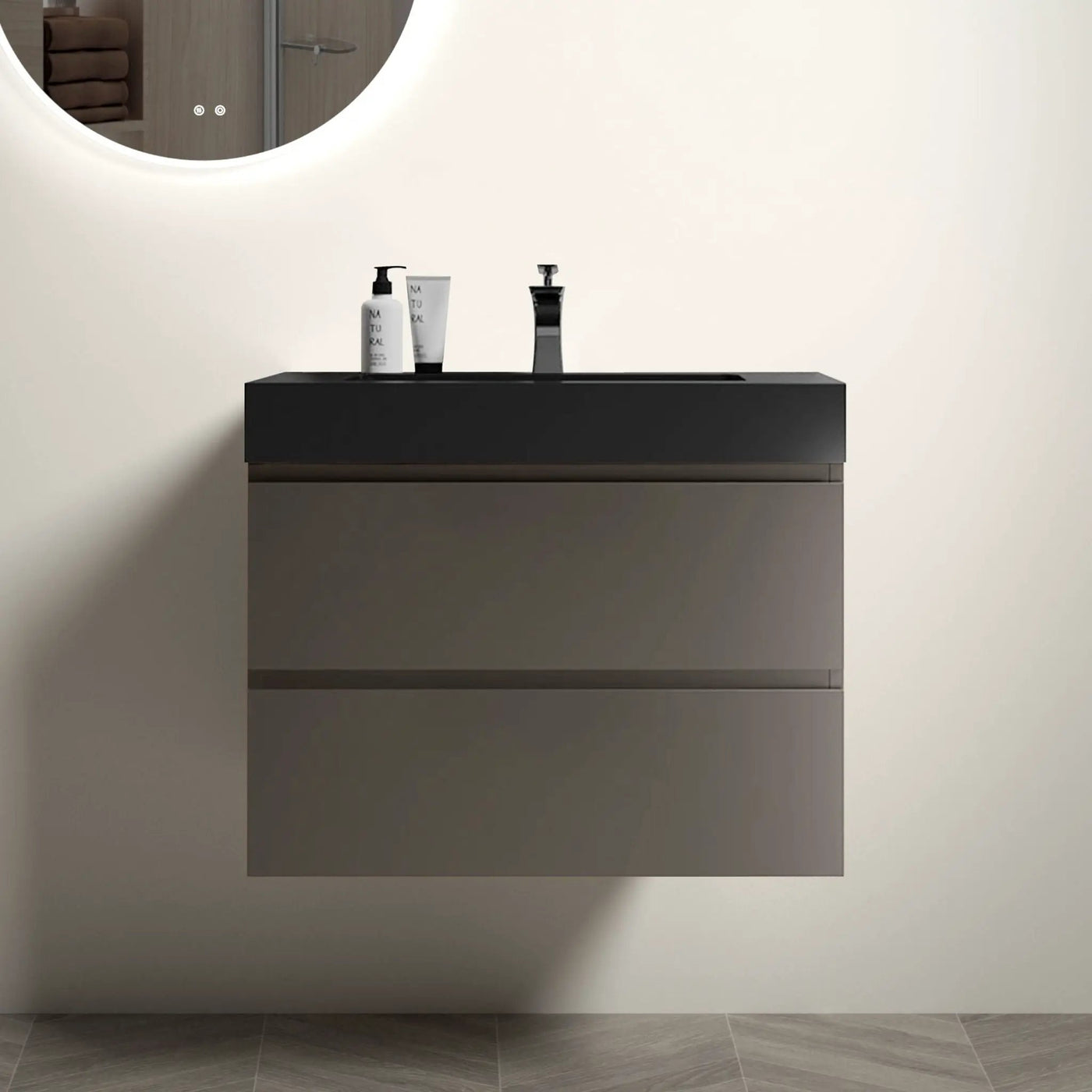 Alice - Bathroom Vanity With Sink, Large Storage Wall Mounted Floating Bathroom Vanity For Modern Bathroom, One-Piece Sink Basin Without Drain And Faucet by HouseOfZazla
