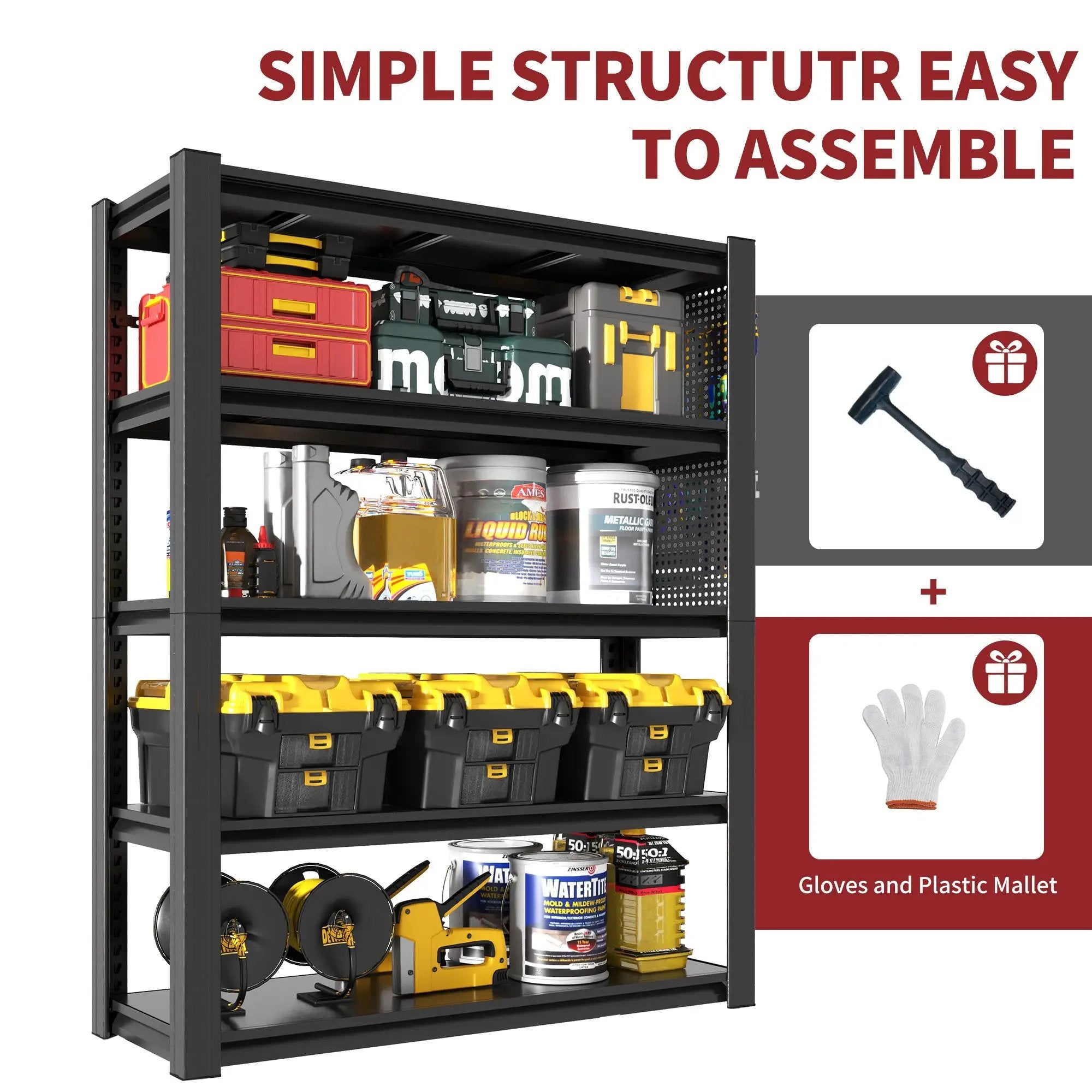 78"H 5-Tier Adjustable Heavy-Duty Storage Shelving Unit by HouseOfZazla