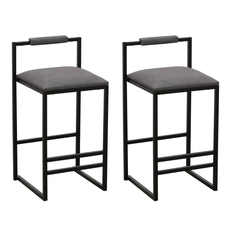 Elegant Bar Stool Set With Backrest And Footrest, Counter Height (Set of 2) by Unique Piece Furniture