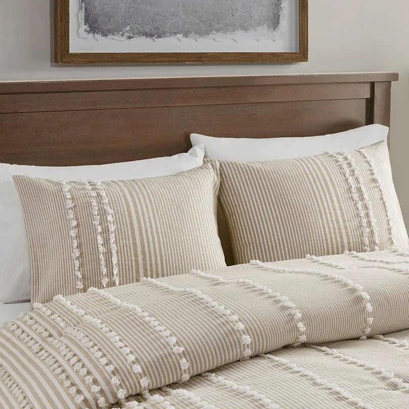 Full/Queen 3 Piece Cotton Yarn Dyed Comforter Set by HouseOfZazla