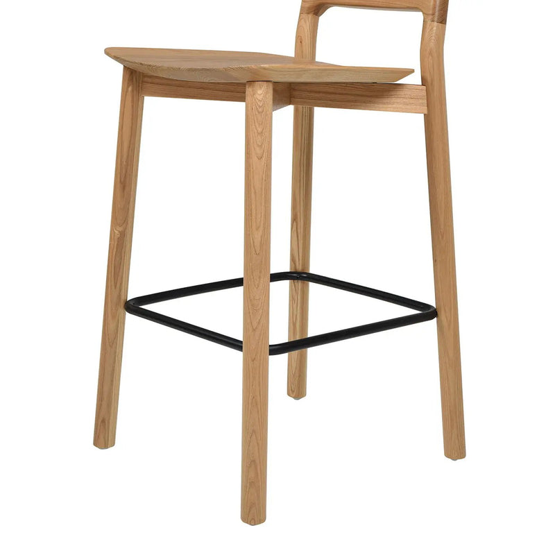 Sven - Modern Minimalist Low Back Counter Stool - Natural Blonde Ash by HouseOfZazla