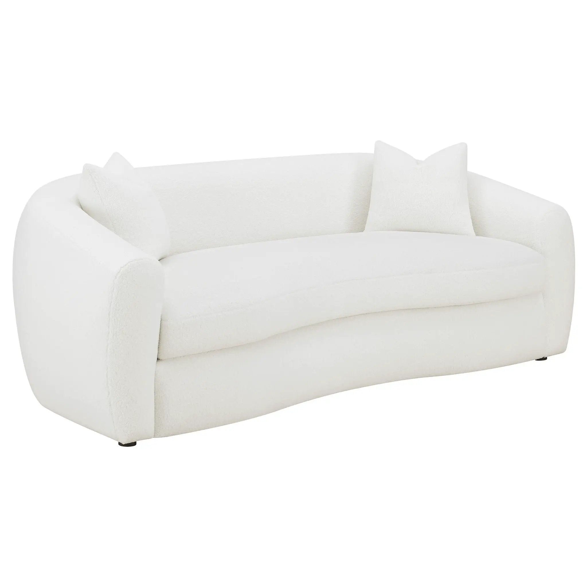 Isabella Faux Sheepskin Upholstered Sofa Natural by Unique Piece Furniture
