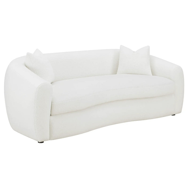 Isabella Faux Sheepskin Upholstered Sofa Natural by Unique Piece Furniture
