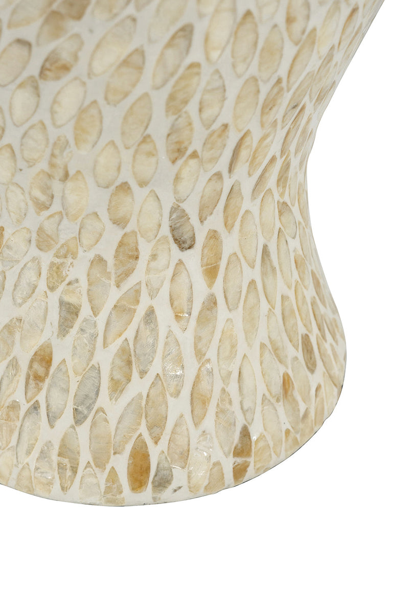 Large Vase with Capiz Shell Motif - Gold & White, photo 3 of 6