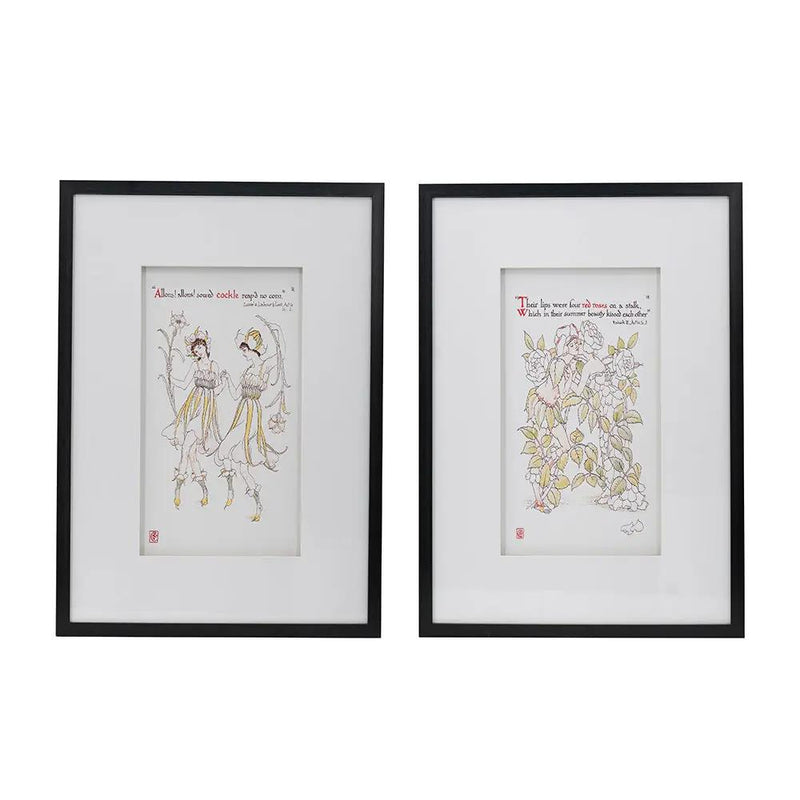 Set of 2 Wall Arts with Black Frames by HouseOfZazla