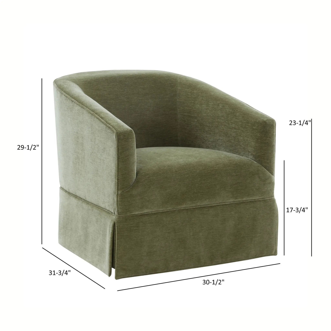 Elm - Skirted Swivel Chair by HouseOfZazla