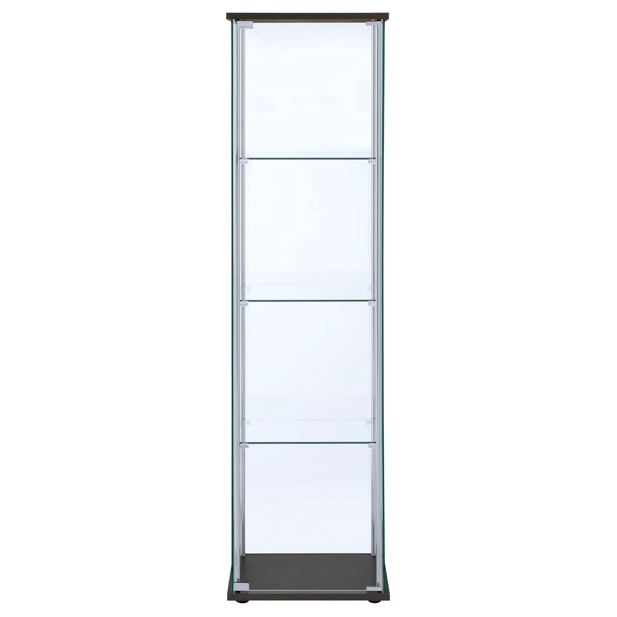 Bellatrix 3-shelf Clear Glass Curio Cabinet Cappuccino by Unique Piece Furniture