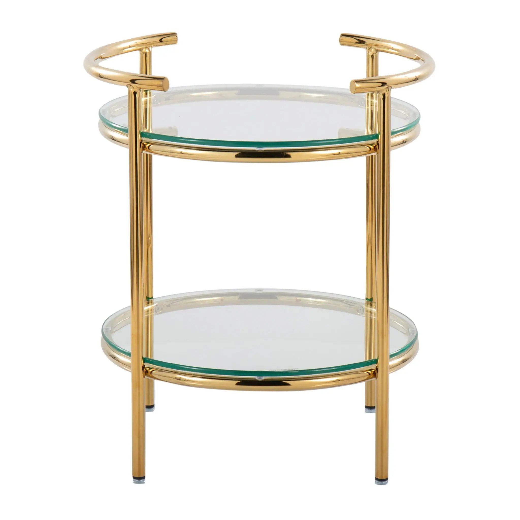 Rhonda - Contemporary / Glam Side Table - Gold / Clear by Unique Piece Furniture