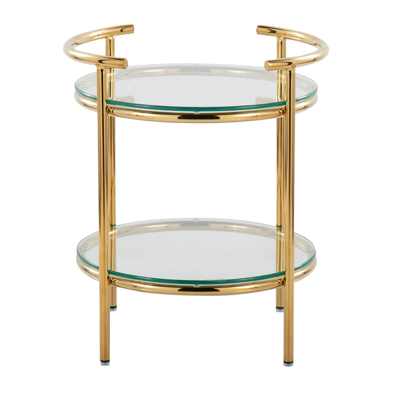 Rhonda - Contemporary / Glam Side Table - Gold / Clear by Unique Piece Furniture