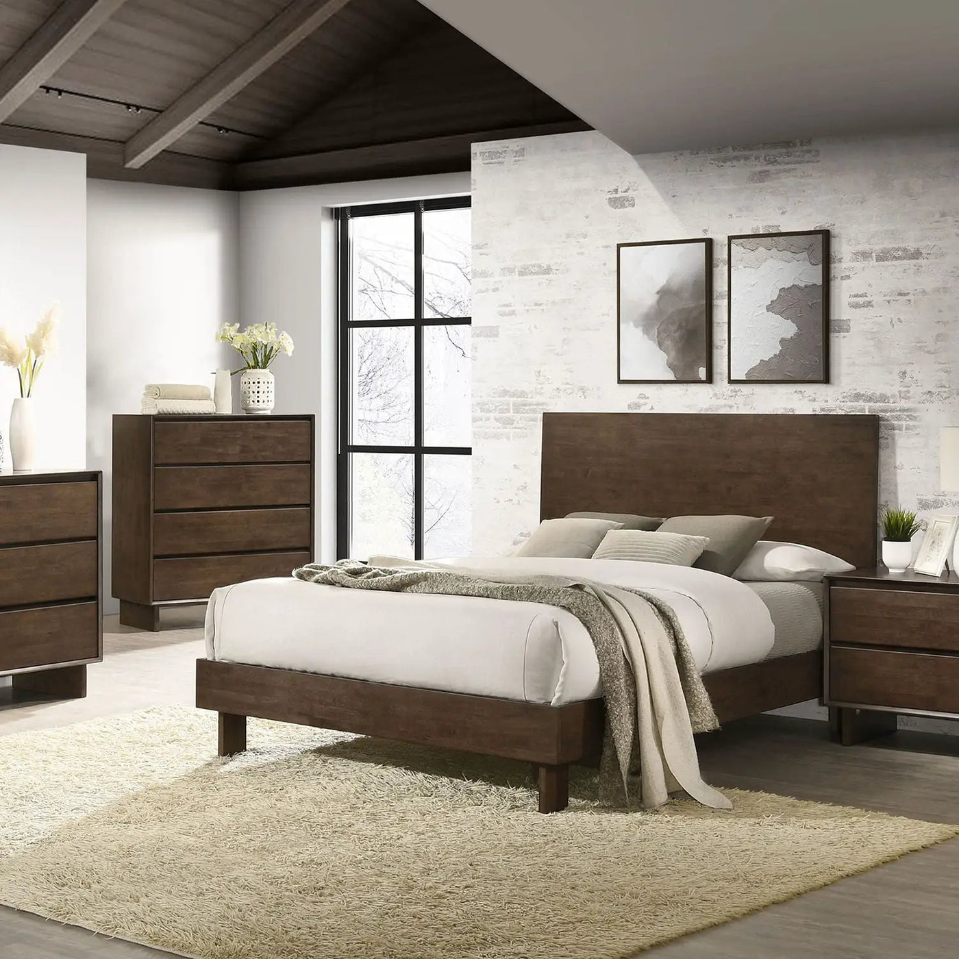Hemlock - Platform Bed With Tall Headboard by HouseOfZazla