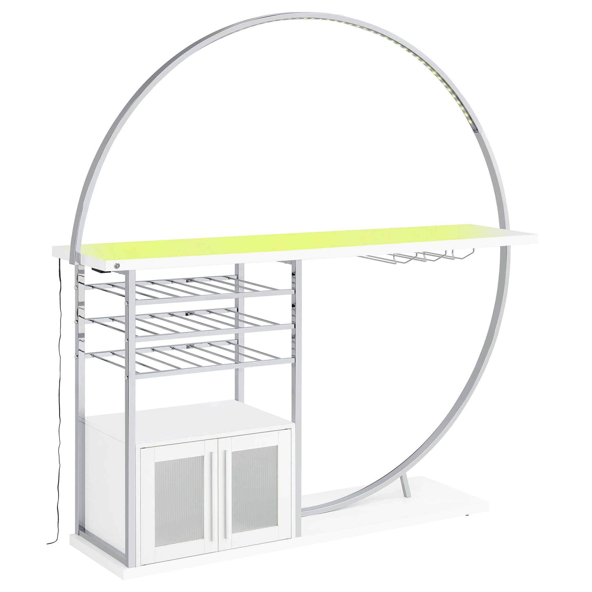 Casey - 2 Door Home Bar Storage Bar With Customizable Lighting - White by HouseOfZazla
