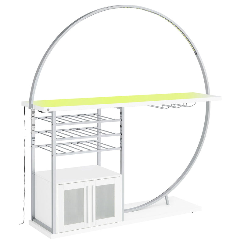 Casey - 2 Door Home Bar Storage Bar With Customizable Lighting - White by HouseOfZazla