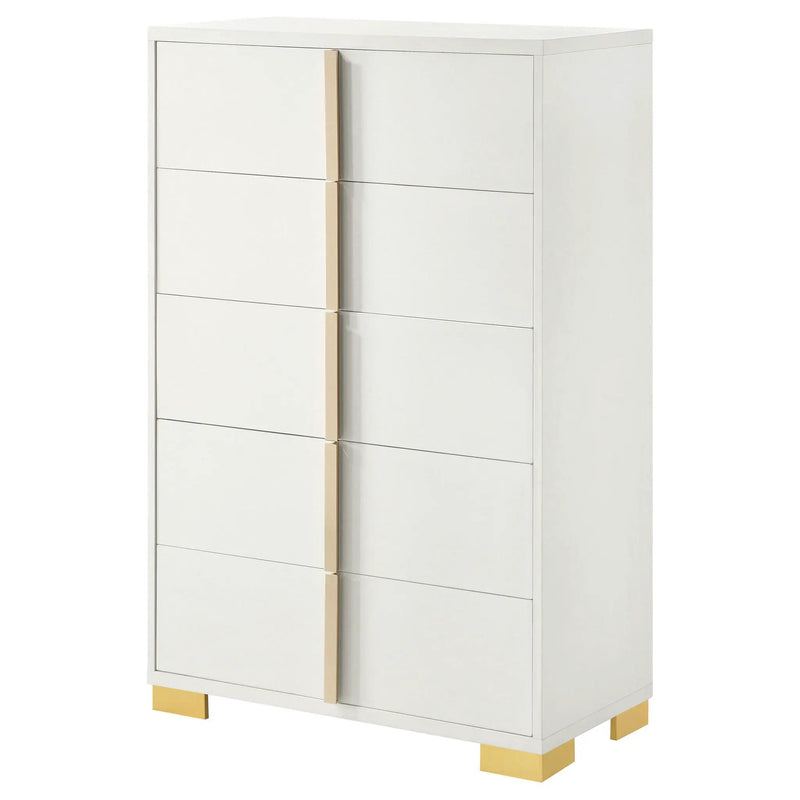 Marceline 5-drawer Bedroom Chest White by Unique Piece Furniture