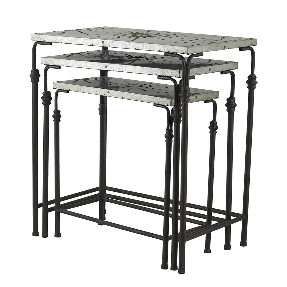 Set of 3 Gilbert Nesting Tables Metal Plant Stand by HouseOfZazla