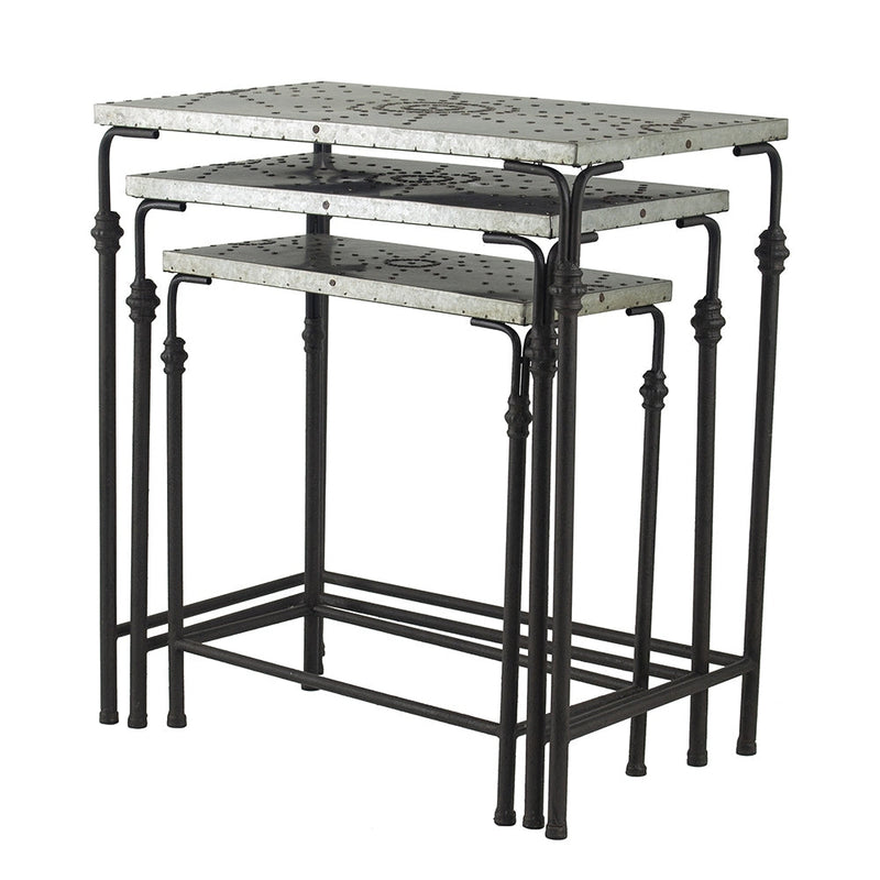 Set of 3 Gilbert Nesting Tables Metal Plant Stand by HouseOfZazla