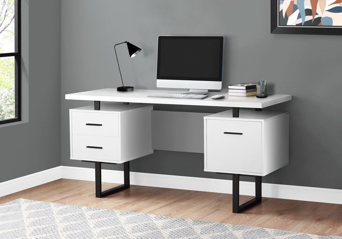 60" Computer Desk with Storage Drawers – Home Office Writing Desk, photo 26 of 28