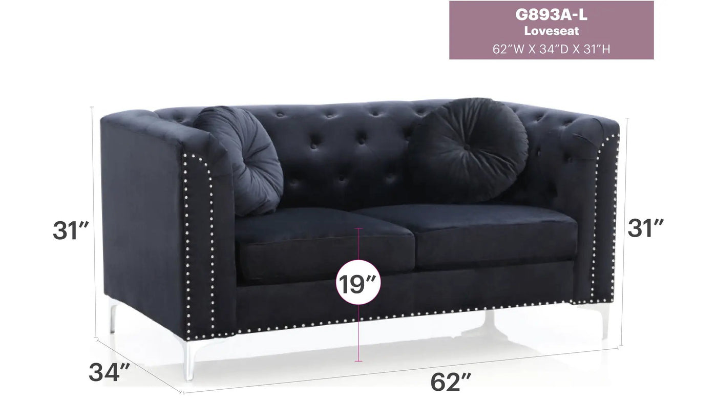 Stylish Sloped Arm Loveseat by HouseOfZazla