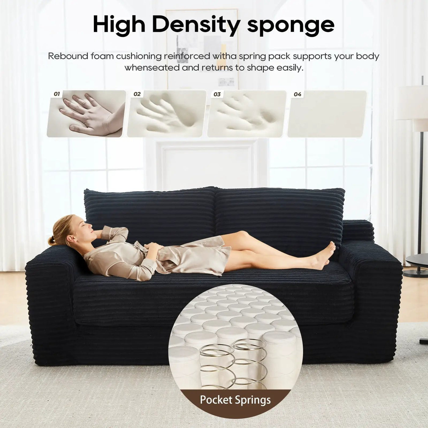 Convertible Loveseat Sofa Bed With Memory Foam & Steel Frame by Unique Piece Furniture