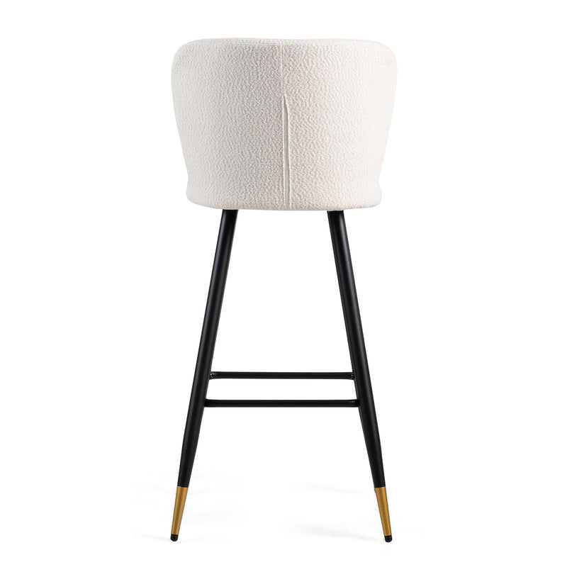 Modern Style Barstool, Tipped Ends, Suitable For Various Decoration Styles - White by HouseOfZazla