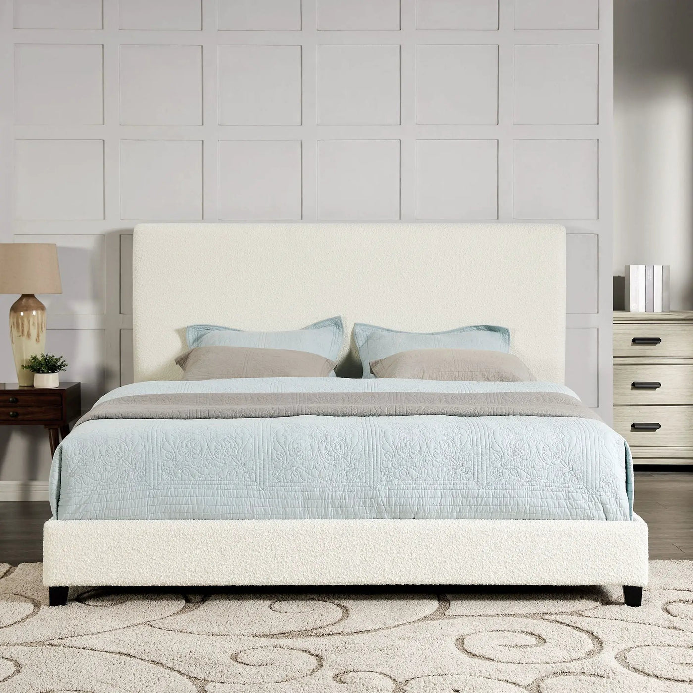 Platform Bed & Upholstered Headboard by HouseOfZazla