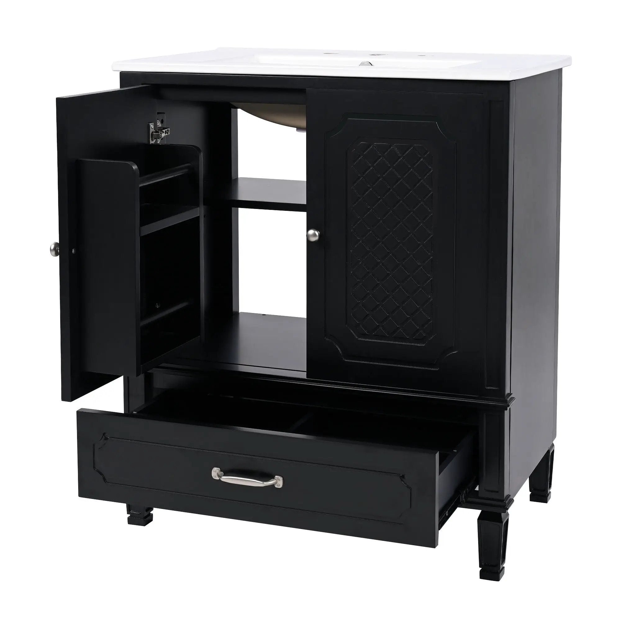 Bathroom Vanity With Sink, Soft Closing Door, Multi Functional Storage by HouseOfZazla