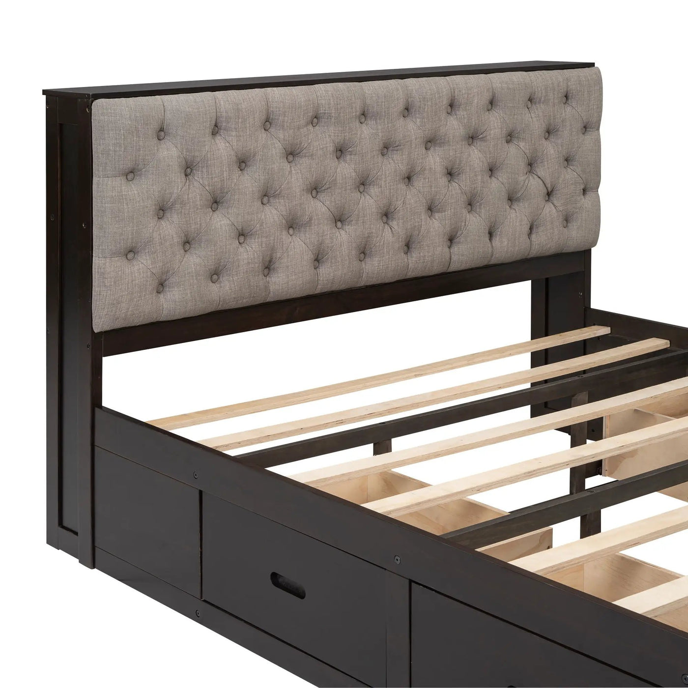 Platform Bed With Storage Headboard, Shoe Rack And 4 Drawers by HouseOfZazla