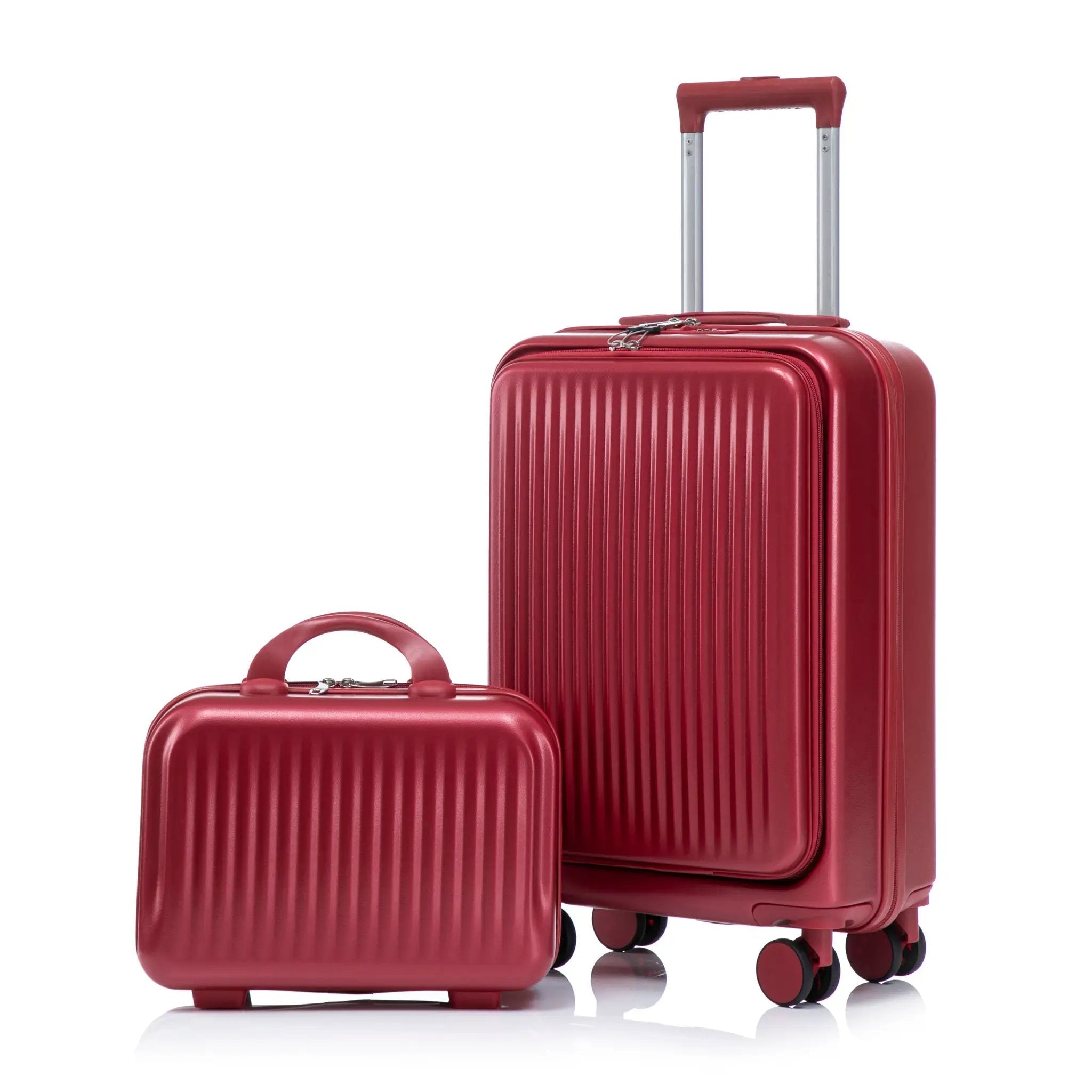 14'/20' 2 pcs ABS Spinner Wheel Luggage Set with Combination Lock and Front Opening Design by HouseOfZazla