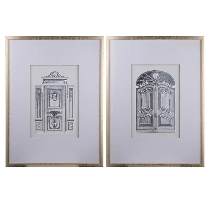 Fake Pencil Architectual Wall Art, Wall Decor Accent (Set of 2) - Silver by Unique Piece Furniture