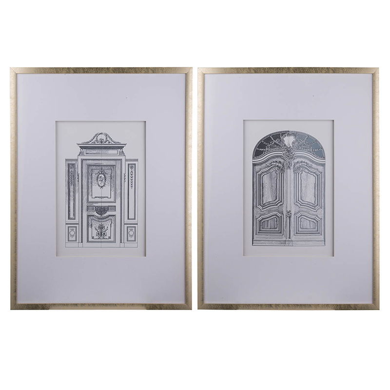 Architectural Wall Art Set with Pencil Design - Silver, photo 9 of 9