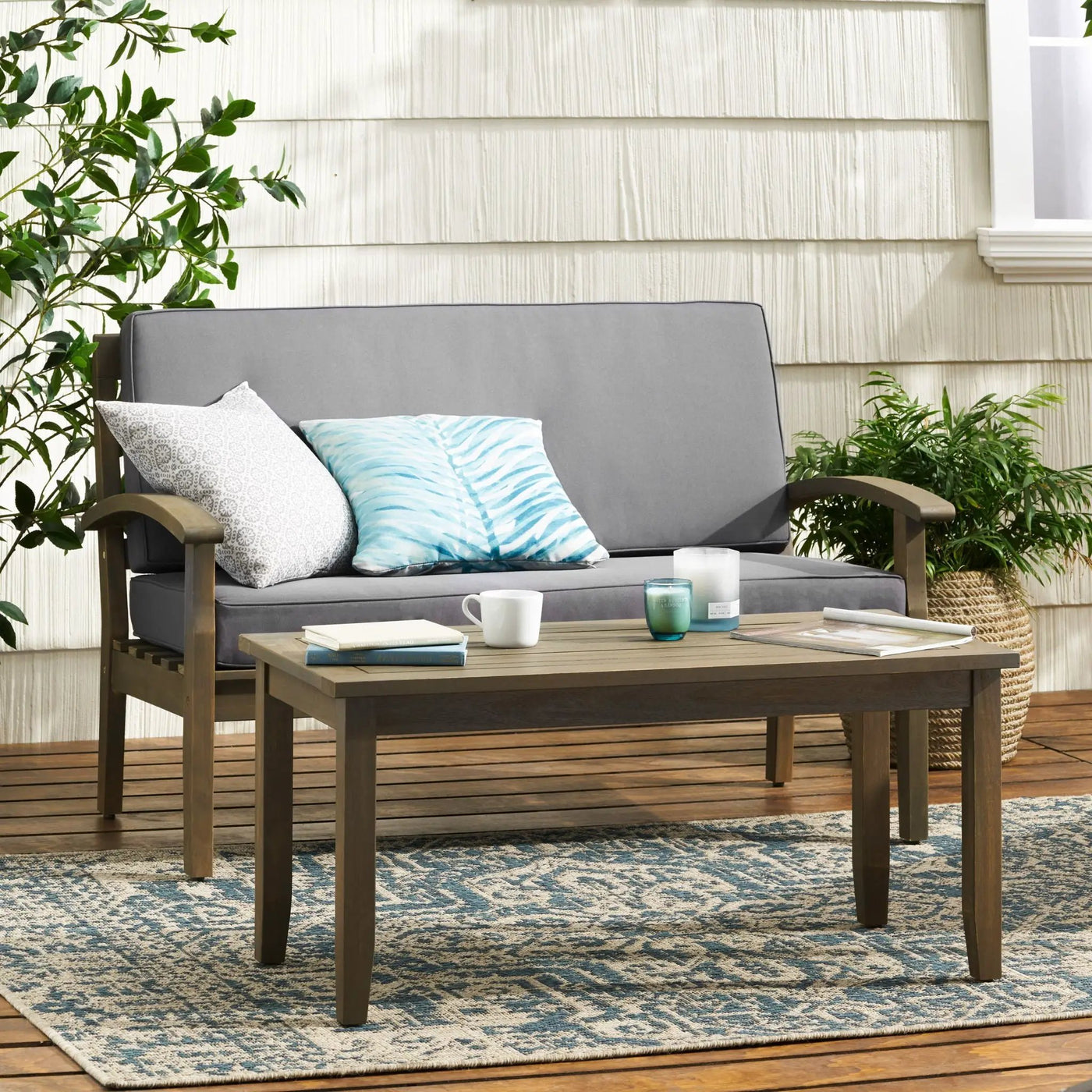 Outdoor Chat Set With Coffee Table and Loveseat by HouseOfZazla