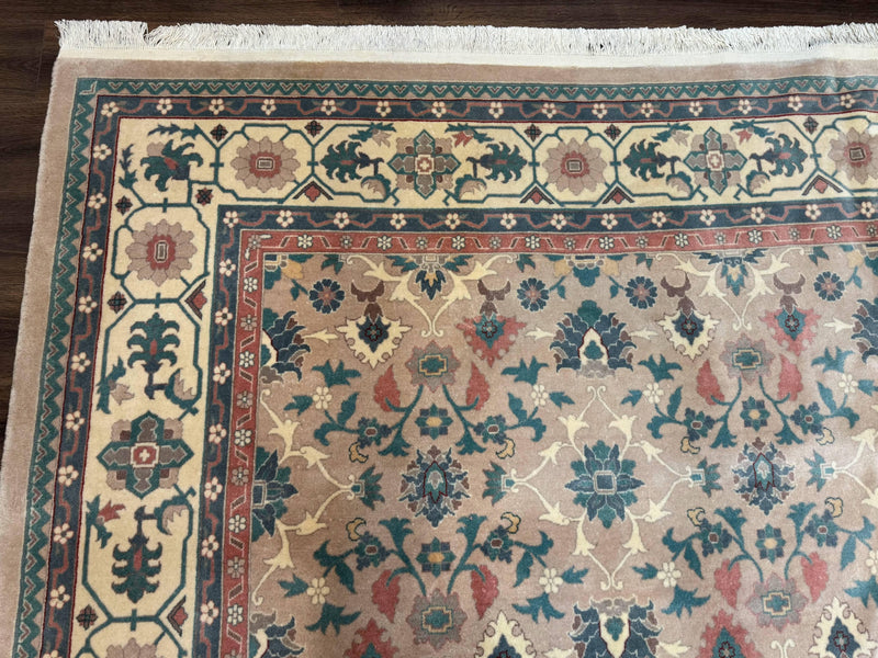 Palace Size Wool Rug 10x18, Sino Persian Kerman Rug, Oversized Hand Knotted Carpet, Light Taupe, Allover Pattern by Jewel Rugs